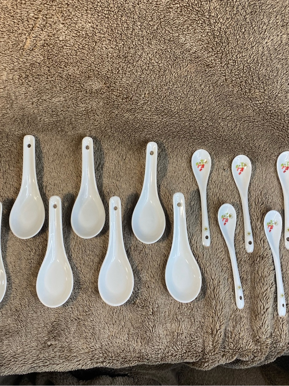 White Porcelain Asian Soup/tea Spoons Chinese Wonton Ramen Restaurant